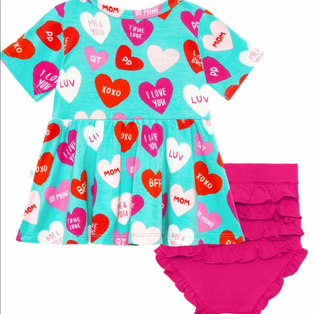 Posh Peanut Peplum & Ruffled Bummie Set